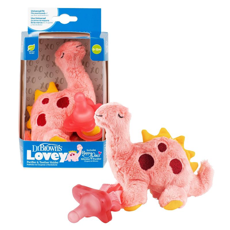 Dr. Brown's Animal Lovey Pacifier & Plush Holder - Dino
