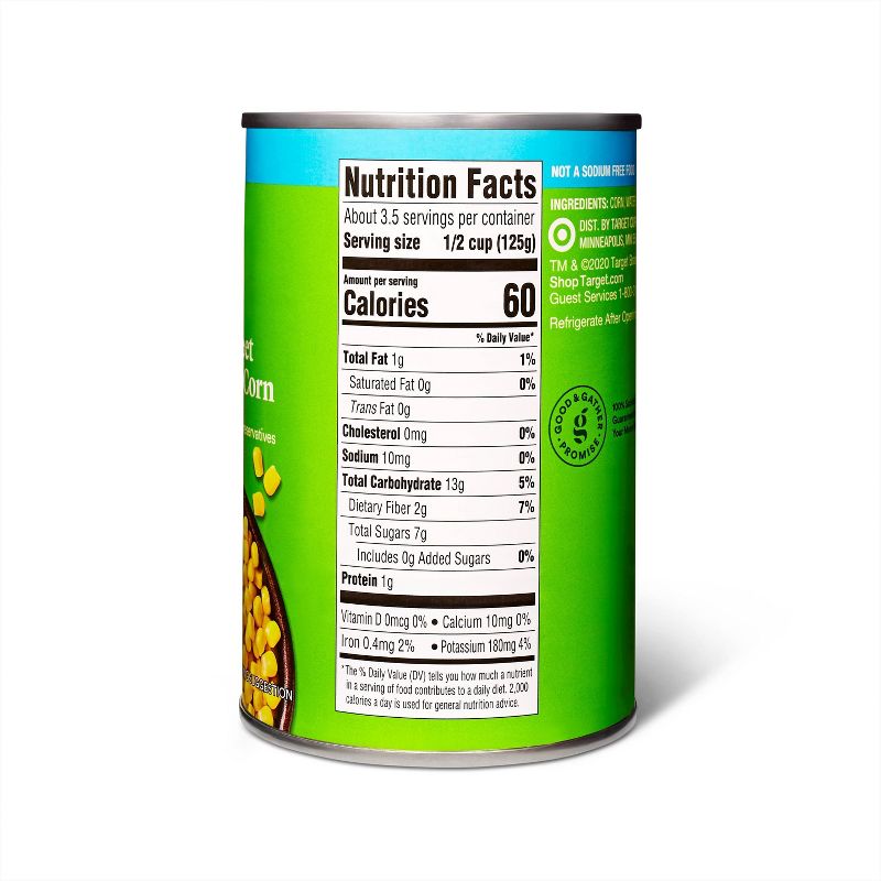 No Salt Added Golden Sweet Whole Kernel Corn - 15.25oz - Good & Gather™