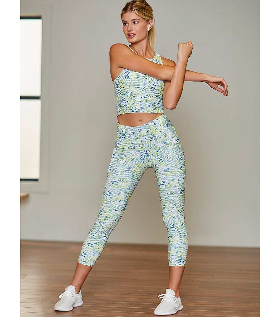 Kinesis Pastel Zebra Mid Rise Crop Leggings