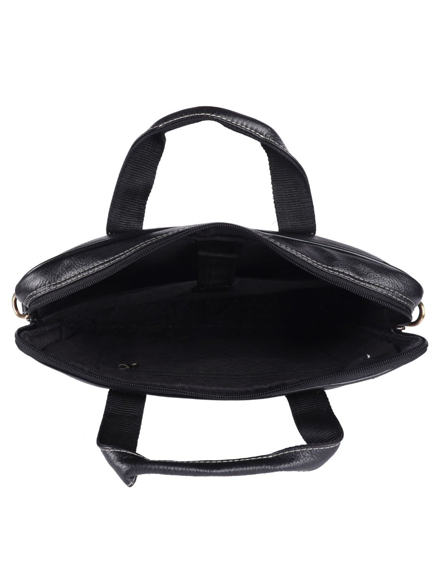 HiLEDER 100% Pure Genuine Leather Briefcase Laptop Messenger Business Bag for Men and Women, Black