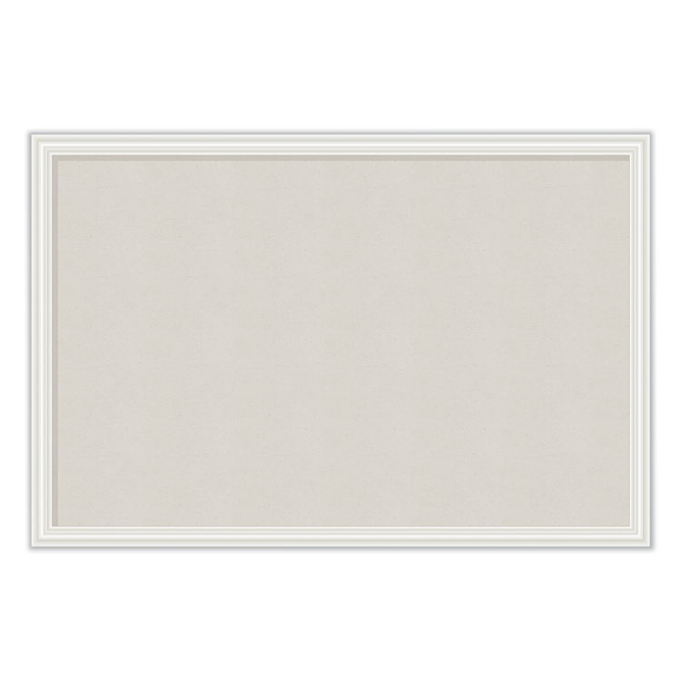 Linen Bulletin Board, 30 x 20 Inches, White D?cor Frame UBR2074U0001