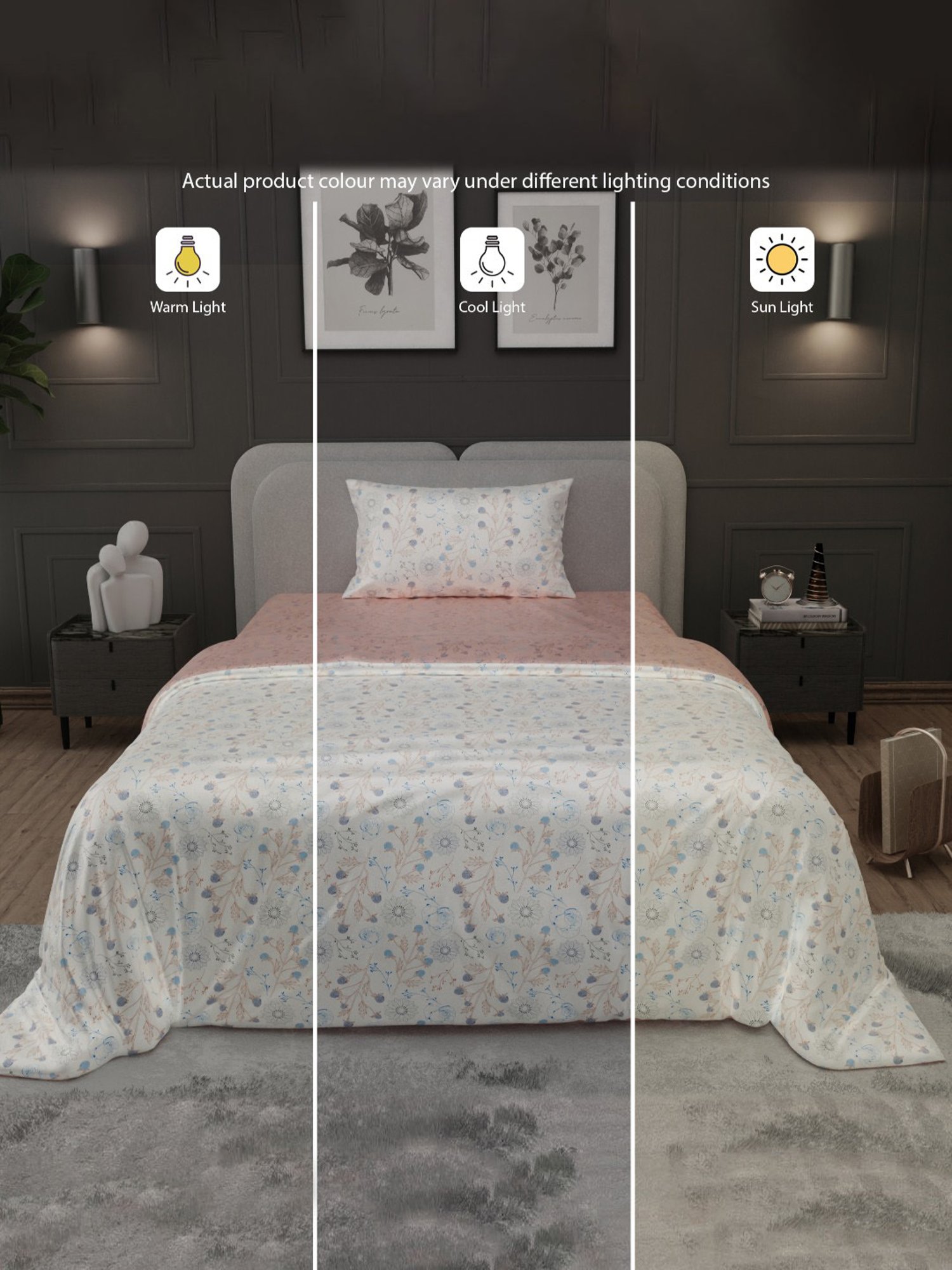 Stoa Paris Elegance Peach Polyester 300 TC Single Comforter