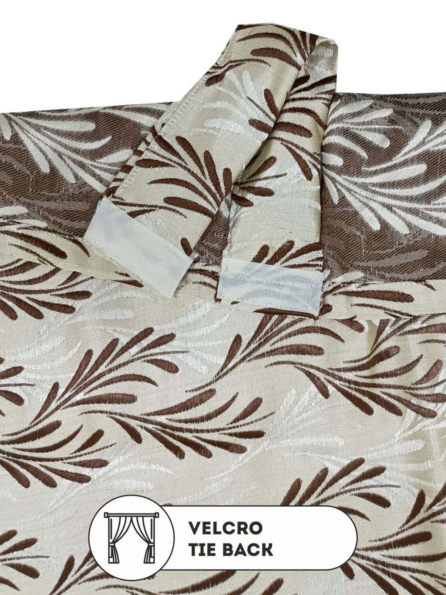 Bianca EL`PESSO Silver & Brown Faux Silk 7 Ft. Door Curtain