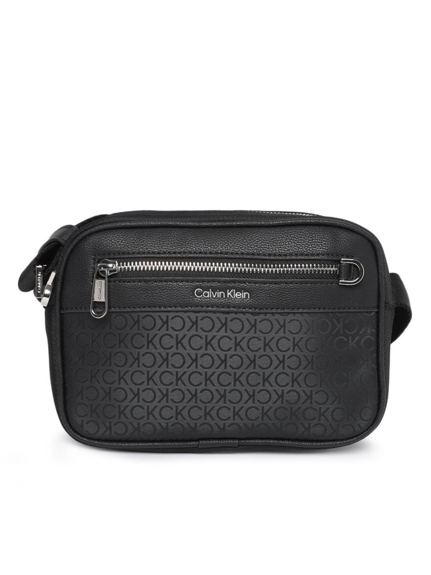Calvin Klein Jeans Mono Black Logo Medium Cross Body Bag