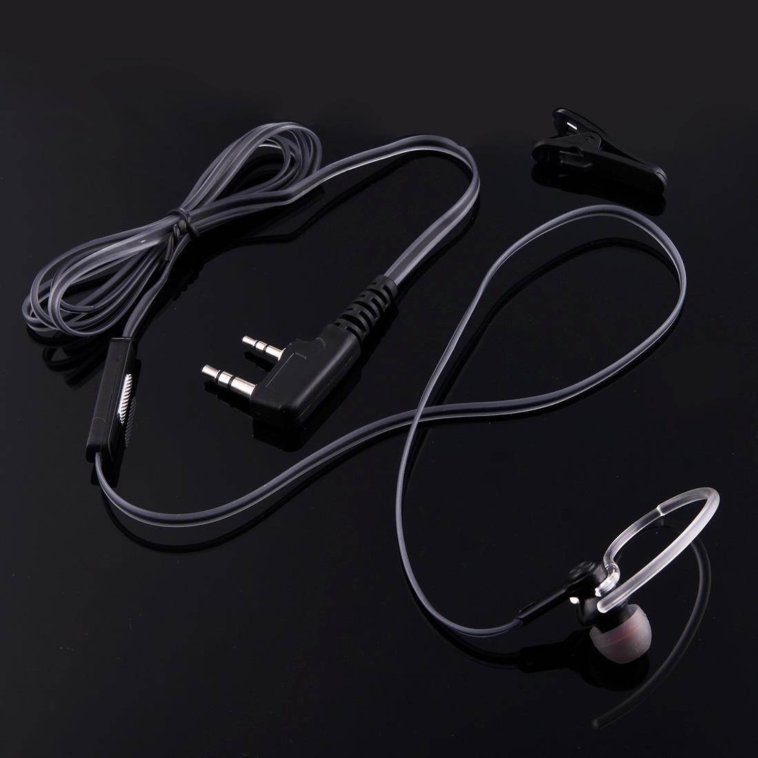 Perfume Ear Hanging Headset with Clip for Walkie Talkies, 3.5mm + 2.5mm Plug (Black)