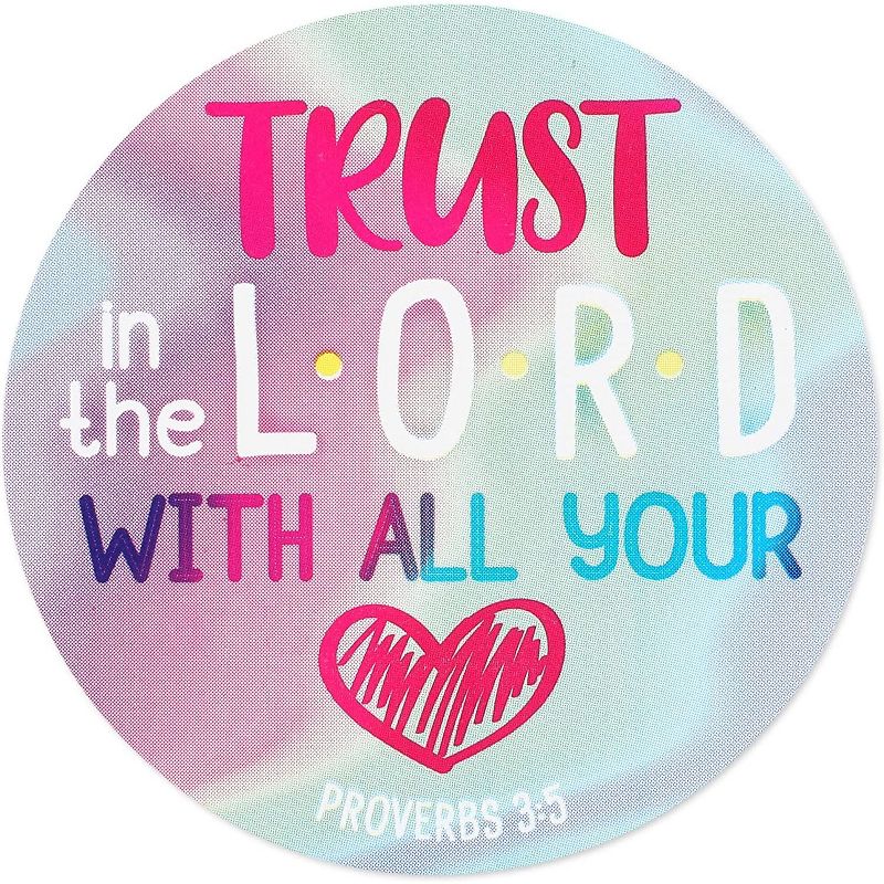 500-Count Bible Verse Round Stickers, 1 Roll Christian Scripture Labels (2" Diameter)