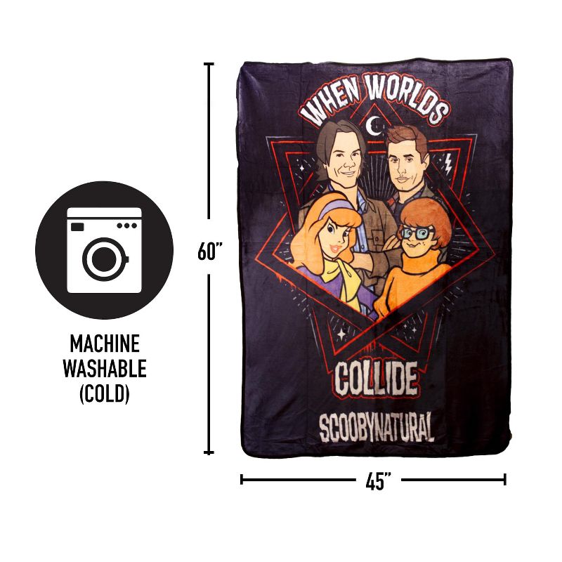 Just Funky Supernatural Scooby MultiCharacter Lightweight Fleece Throw Blanket 45 x 60 Inch