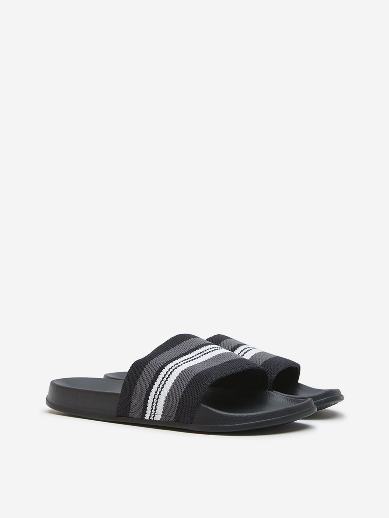 SOLEPLAY by Westside Black Stripe Detailed Slides