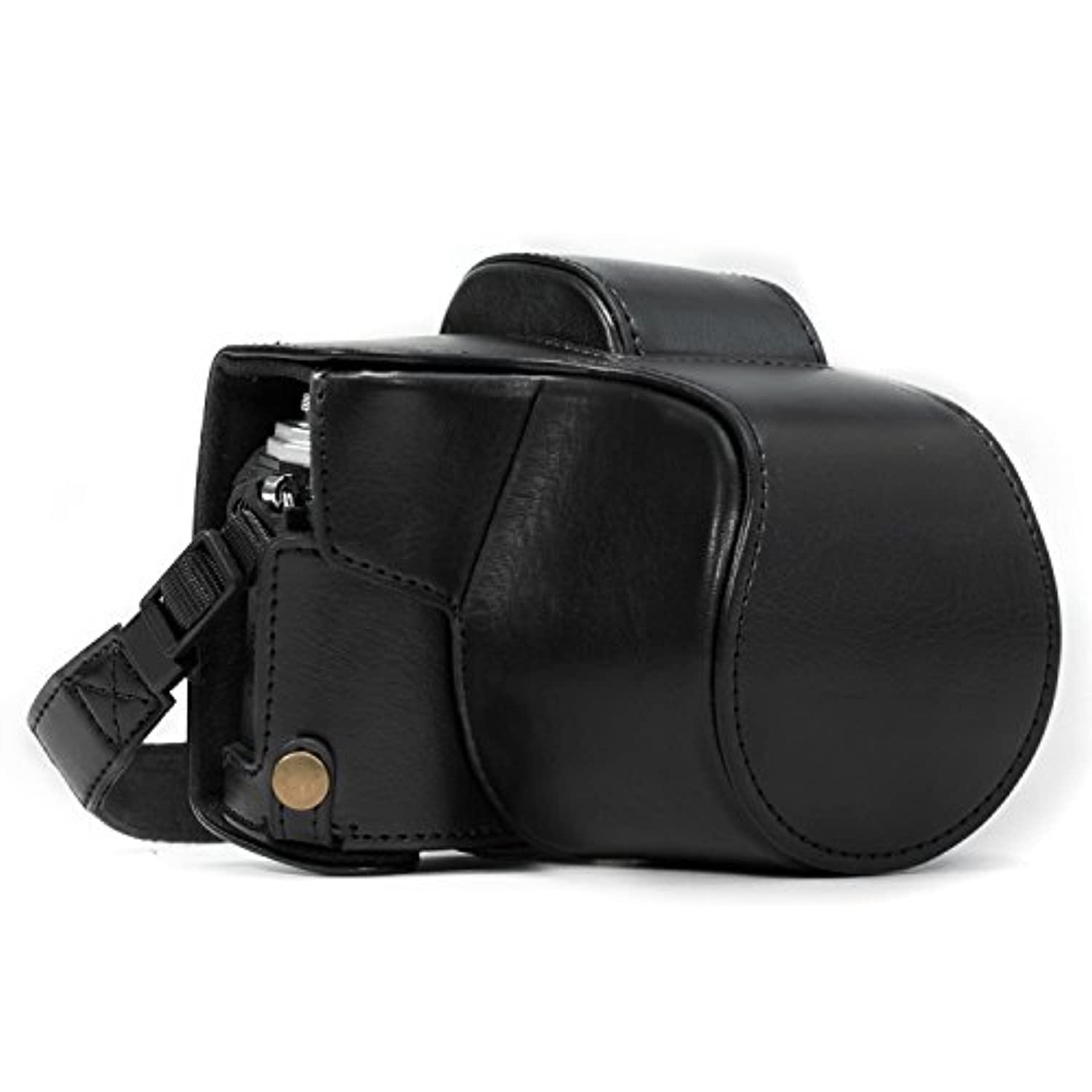 Megagear Mg367 Olympus OM-D E-M10 Mark II, E-M10 (14-42mm) Ever Ready Leather camera case and Strap - Black