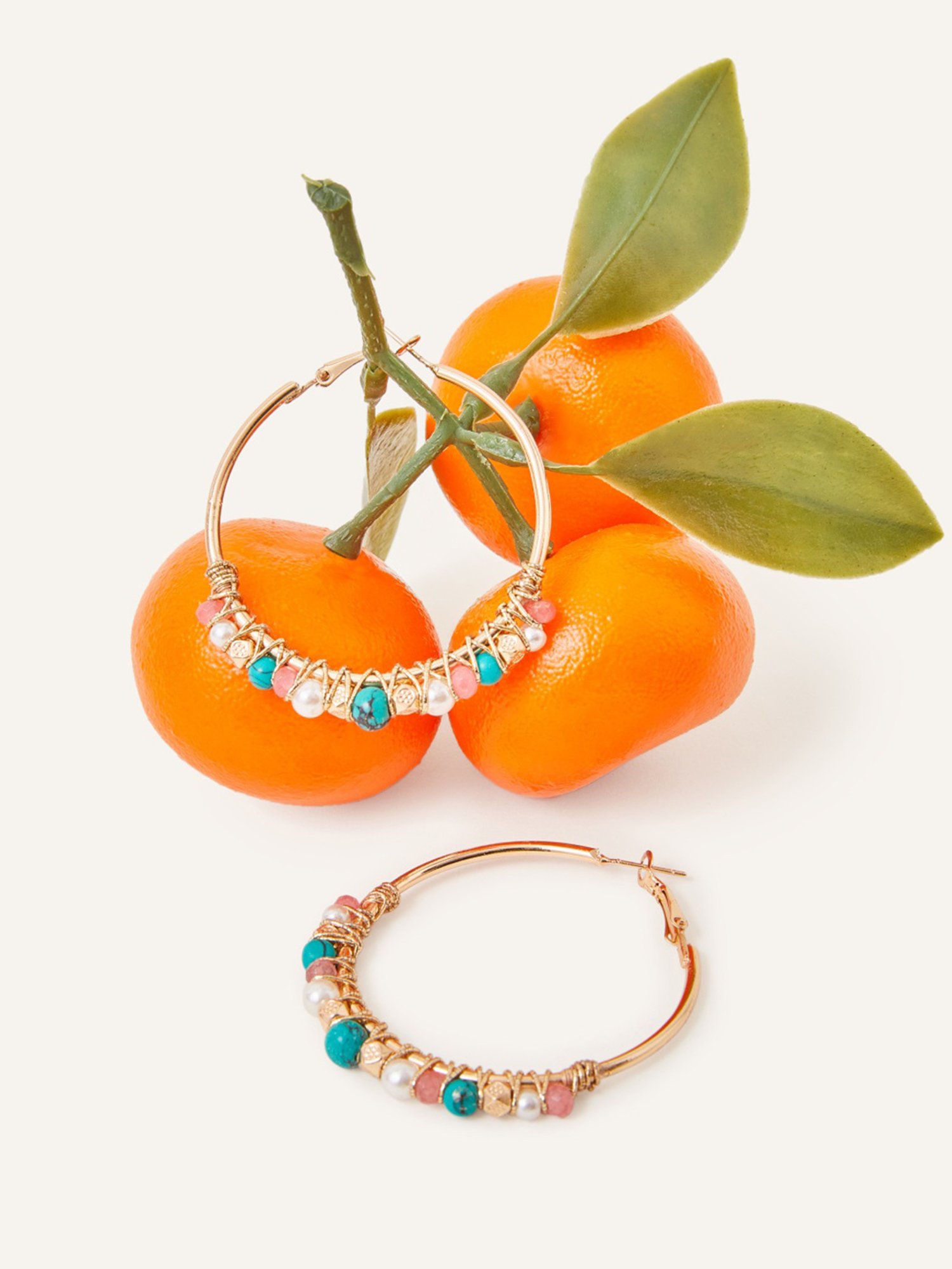 Accessorize London Multi Statement Beaded Hoop Earring