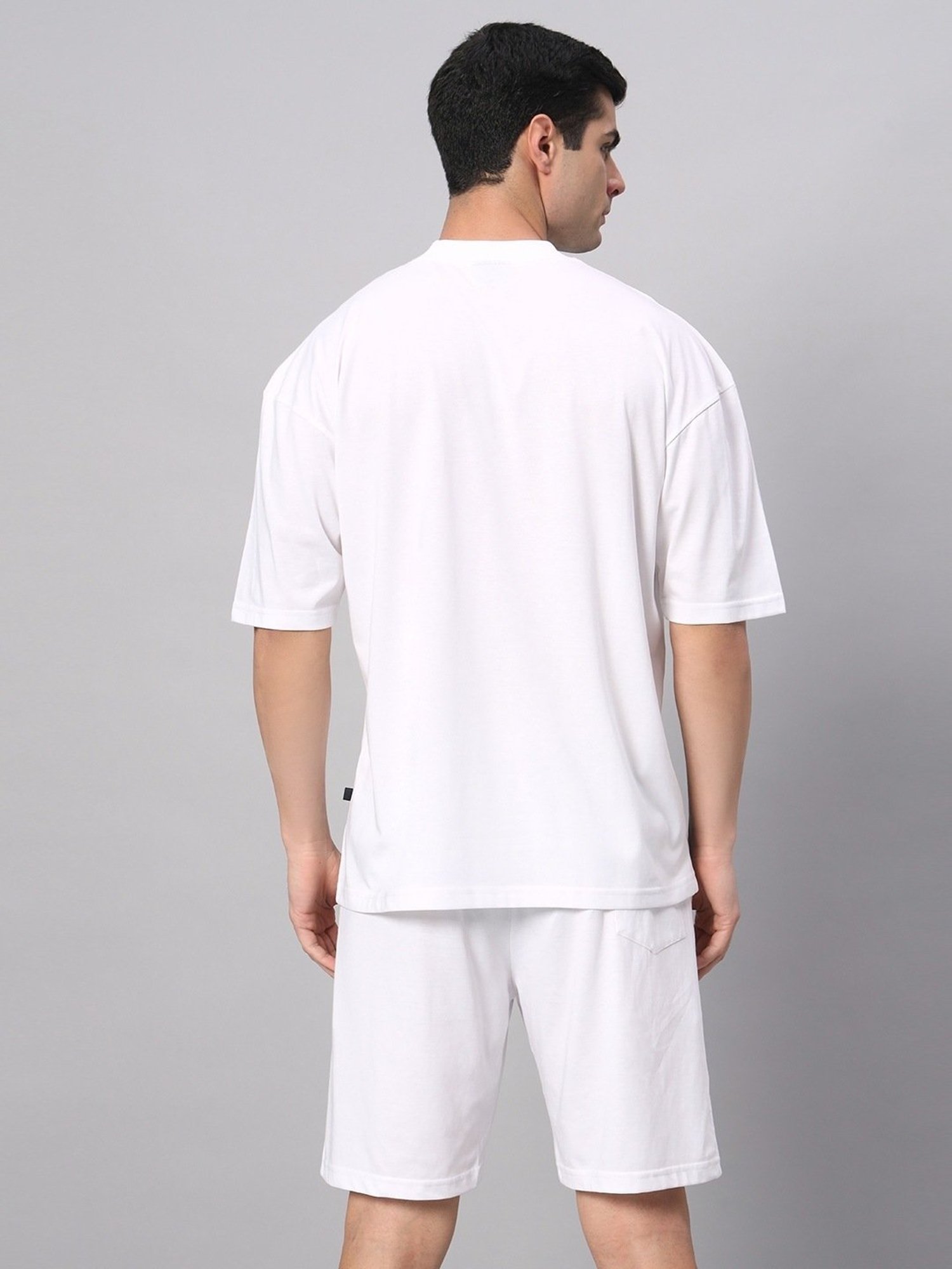 Griffel White Cotton Loose Fit Printed Co-Ord Set