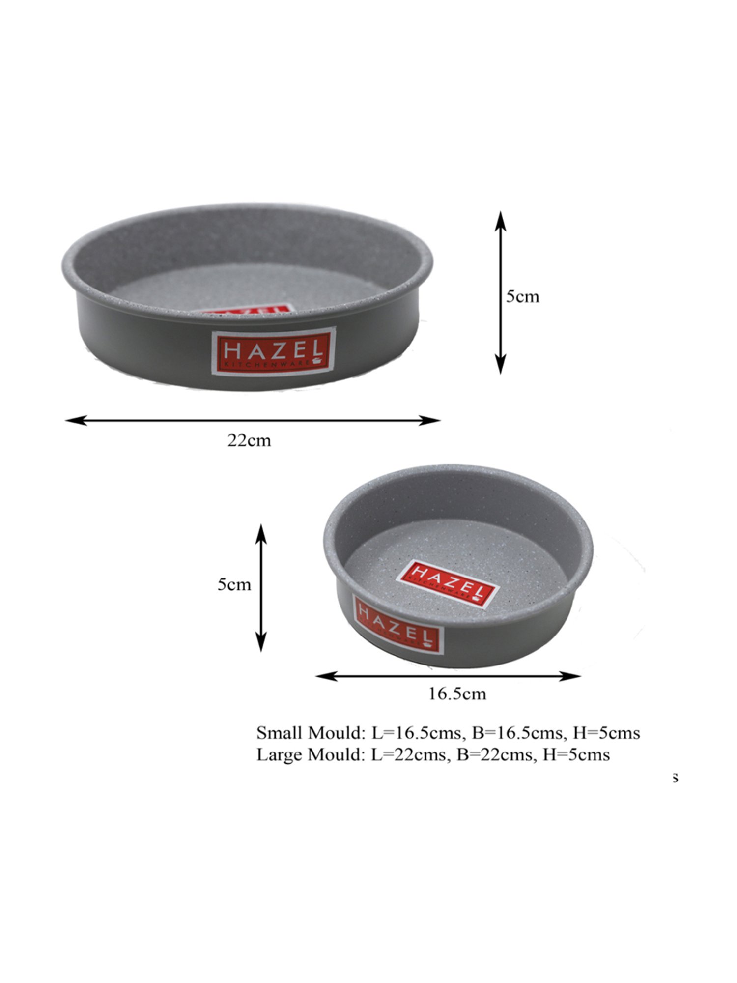 HAZEL Alfa Grey Aluminium Cake Mould (Set of 2)