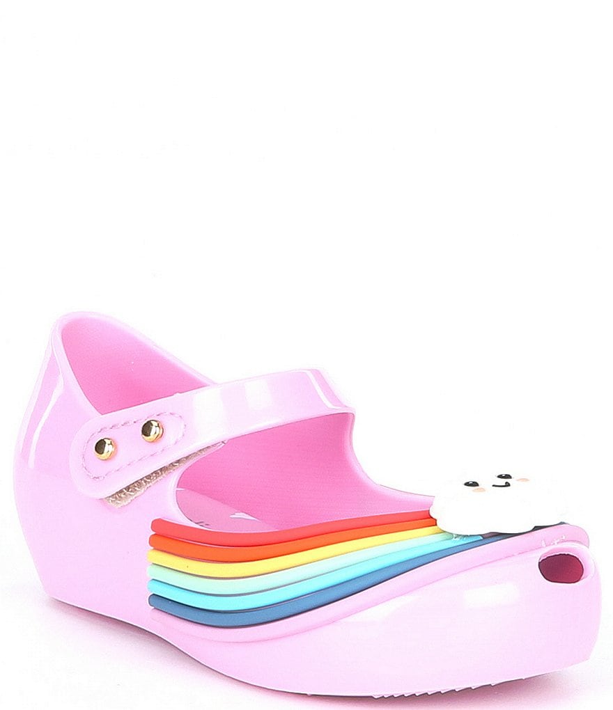 Mini Melissa Girl's Mini Ultra Girl Sunny Day Cloud And Rainbow Detail Mary Janes (Infant)