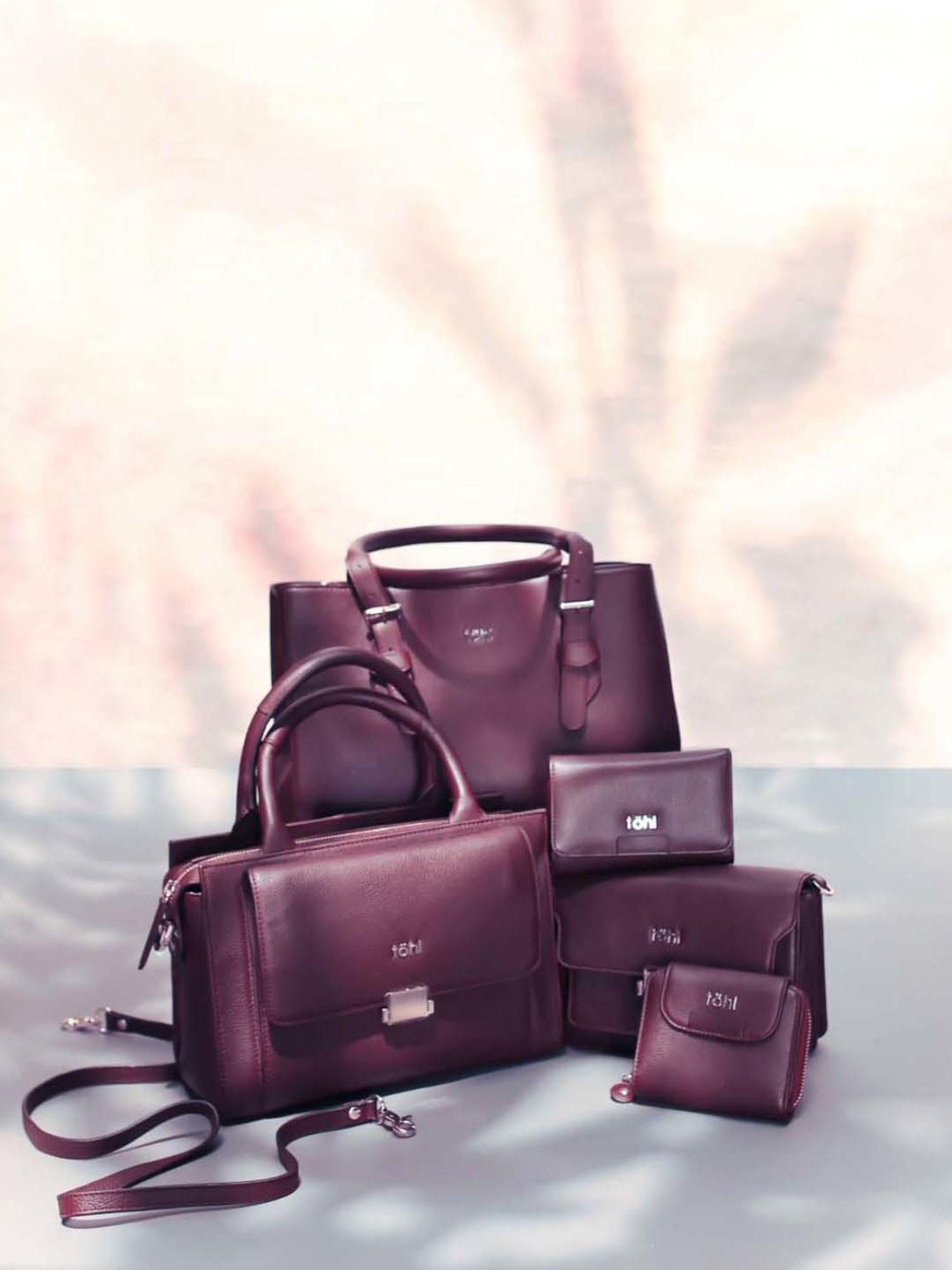 Tohl Burgundy Solid Tri-Fold Wallet for Women