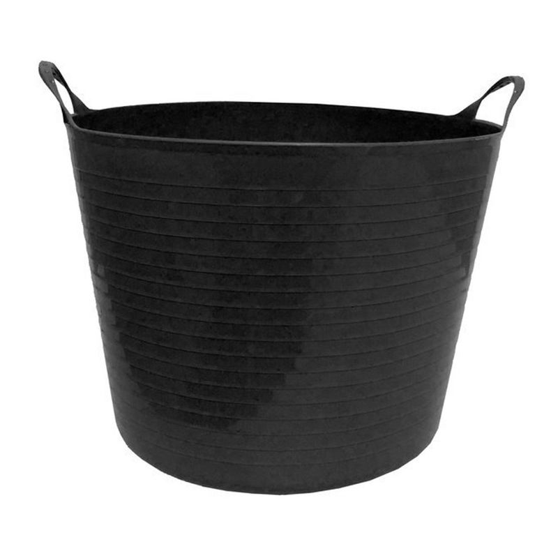 Tuff Stuff Products F16-BK 64 Quart Perforated Colander UV Resistant Sieve Multi Purpose Tub Pail for Garden, Home, or Farm, Black