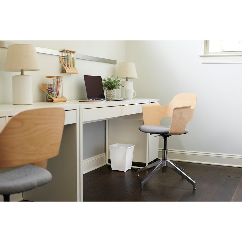 Rubbermaid 8 Quart Traditional Square Top Bedroom, Bathroom, and Office Wastebasket Trash Can, White (2 Pack)