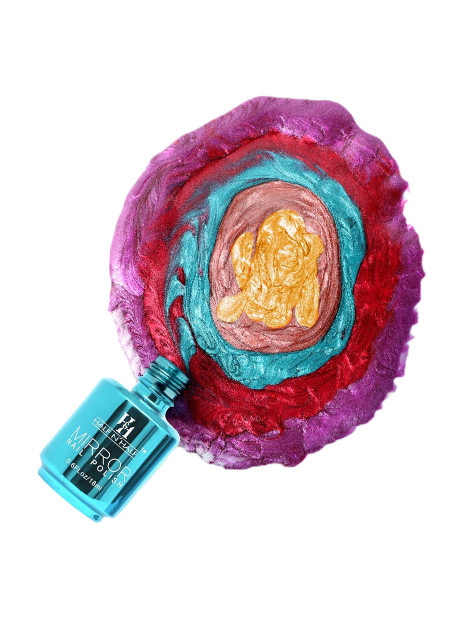 Half N Half Mirror Nail Polish Golden - 18 ml