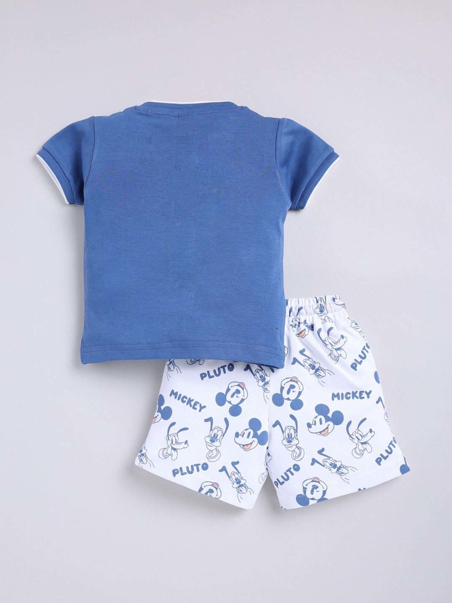 UNO KIDS Boys Blue & White Cotton Printed Top & Short sets