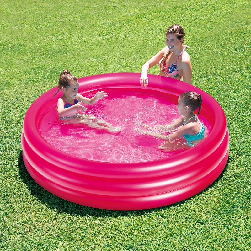 Summer Waves K90009000156 3 Ring Outdoor Inflatable Kids and Toddler Swimming Pool, 65 x 14.5 inches, Pink