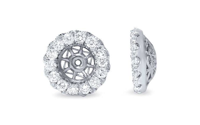 Pompeii3 5/8ct Halo Diamond Earring Jackets 14K White Gold (5.5-7mm)