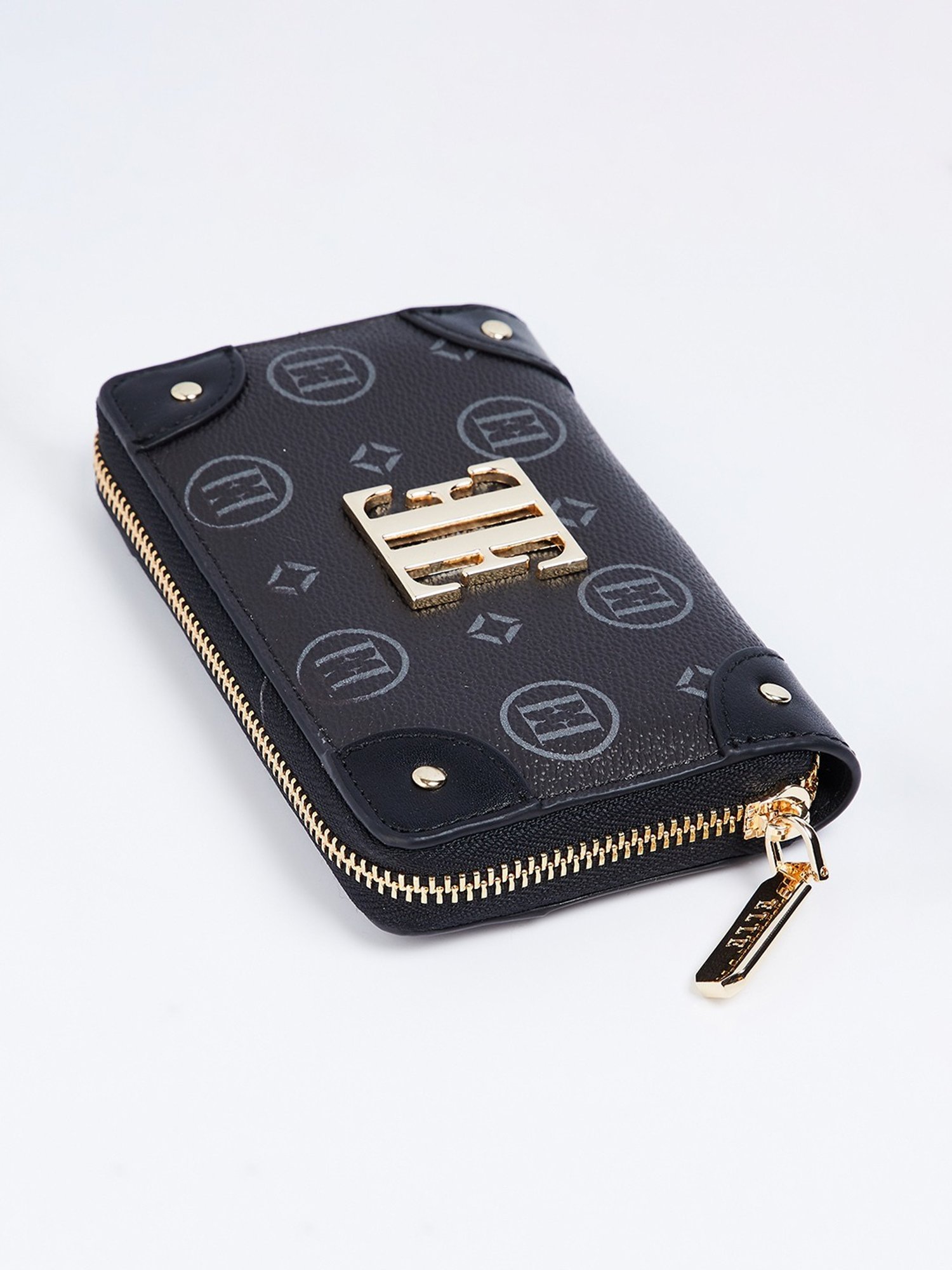 Elle Black Printed Zip Around Wallet For women