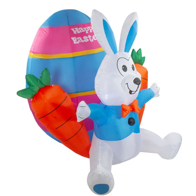 Gemmy Airblown Inflatable Snoopy with Bunny Ears and Decorated Egg, 3.5 ft Tall, white