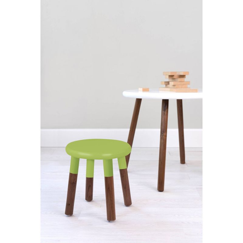 Set of 2 Peewee Wood Veneer Kids' Chairs Solid Walnut/Green - Nico & Yeye