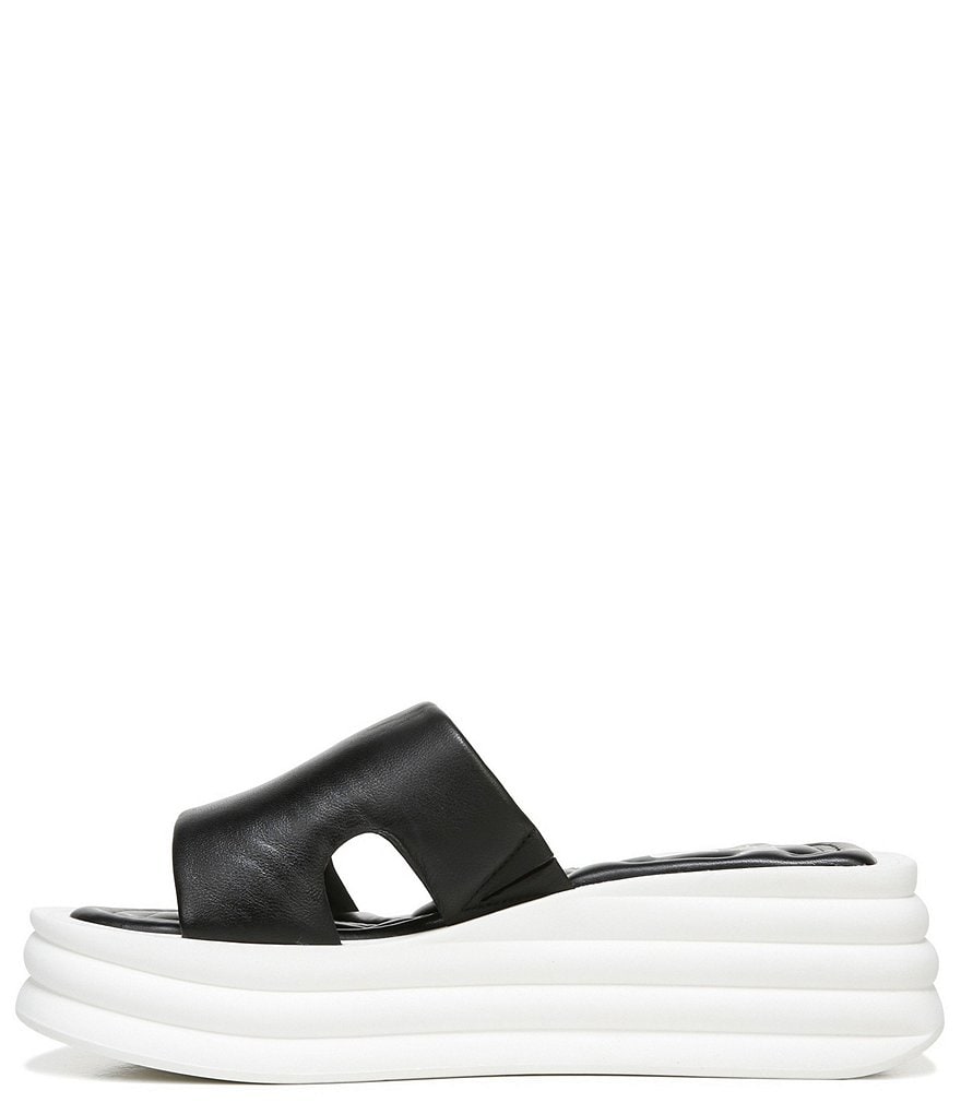 Sarto by Franco Sarto Vina Leather Puff Platform Wedge Slides