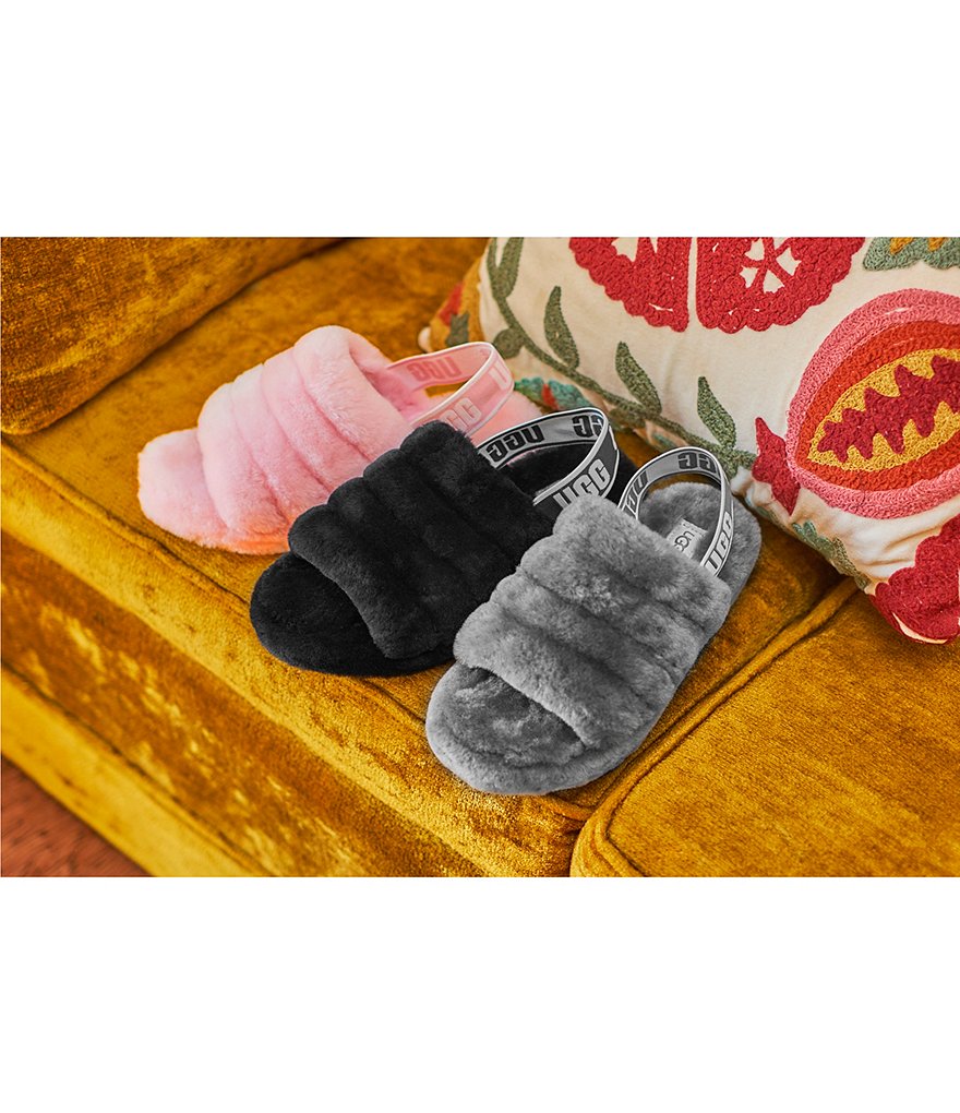 UGG&reg; Logo Fluff Yeah Fur Slides