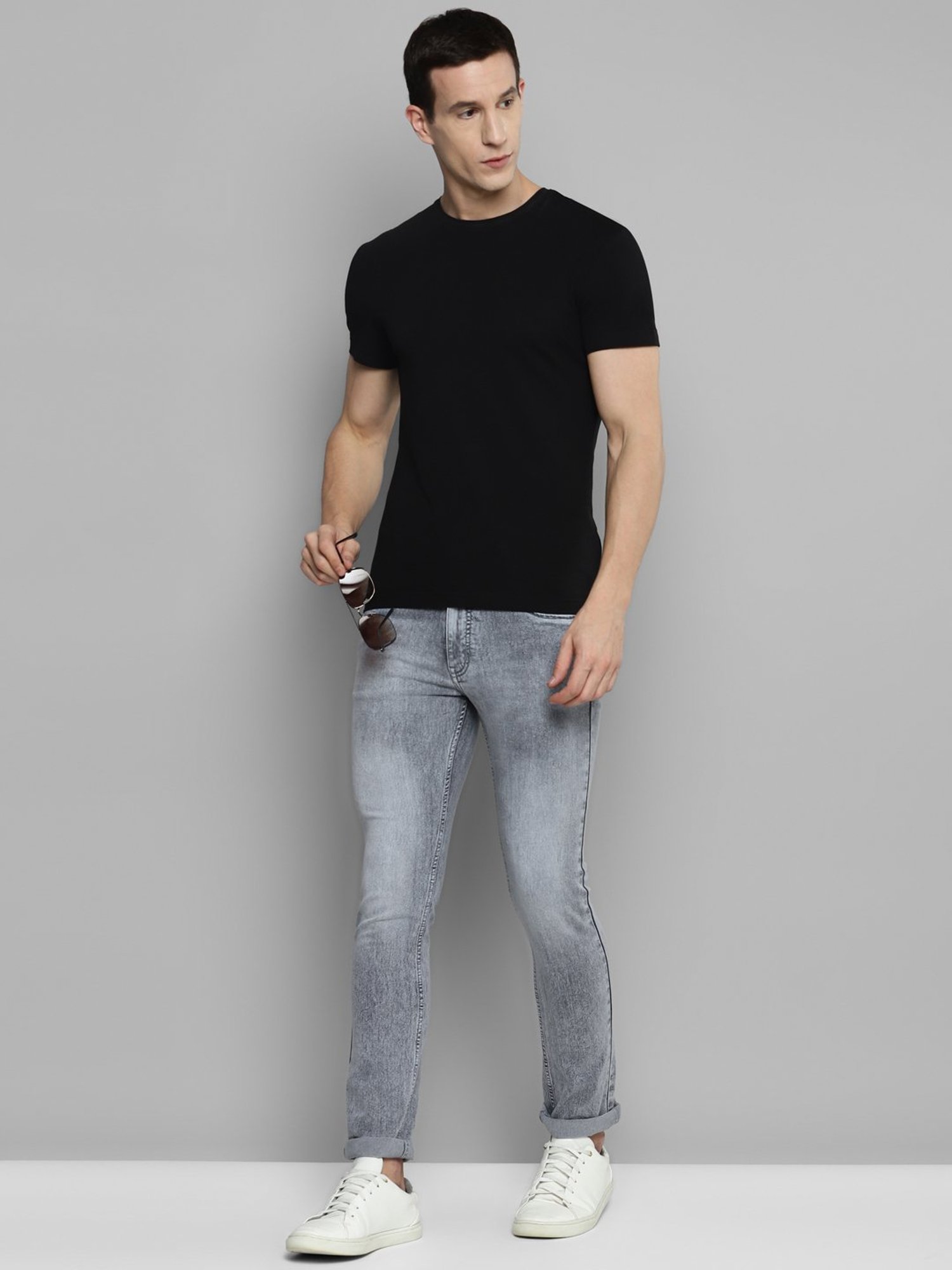 Allen cooper Grey Regular Fit Jeans