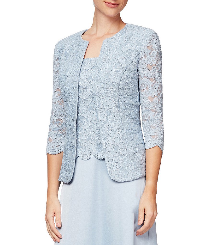 Jkara Petite Size 3/4 Sleeve Lined Illusion Crew Neck Beaded Gown