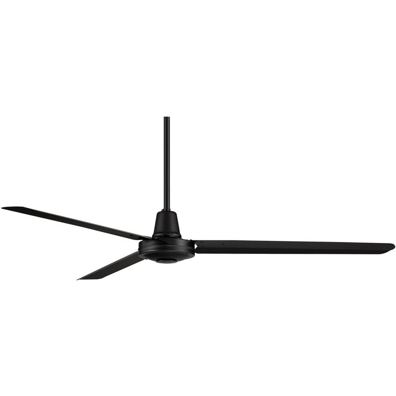 60" Casa Vieja Modern Industrial 3 Blade Outdoor Ceiling Fan with Remote Matte Black Metal Damp Rated Patio Exterior House Porch