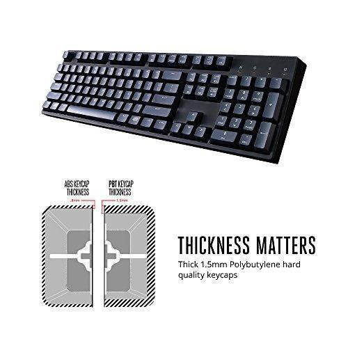 Cooler Master MasterKeys L PBT- Full Size Gaming Mechanical Keyboard, Cherry MX Red Switches, Thick 1.5mm PBT Keycaps