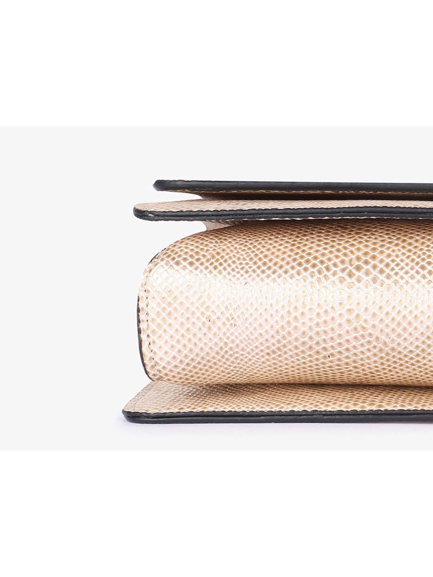 Carlton London Cream Textured Medium Sling Handbag