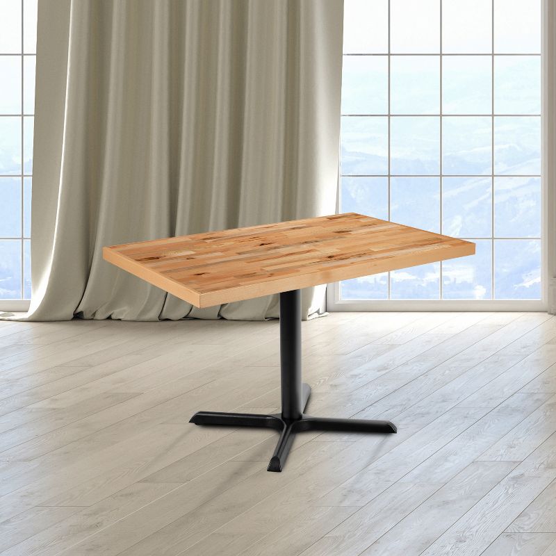 Emma and Oliver 30" x 48" Rectangle Butcher Block Style Table Top - Restaurant Table Top