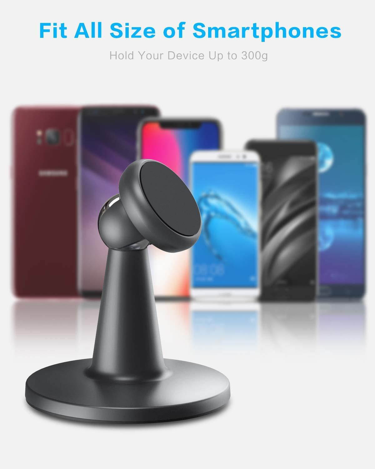 Magnetic Cell Phone Stand for Desk, SUPERONE Desktop Phone Holder Compatible with iPhone 11 Pro Xs Xs Max Xr X 8 7 6, Samsung, Google Pixel and More