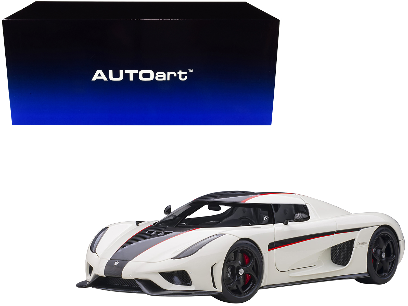 Koenigsegg Jesko Attack Orange Metallic with Black Stripes 1/18 Model Car by GT Spirit