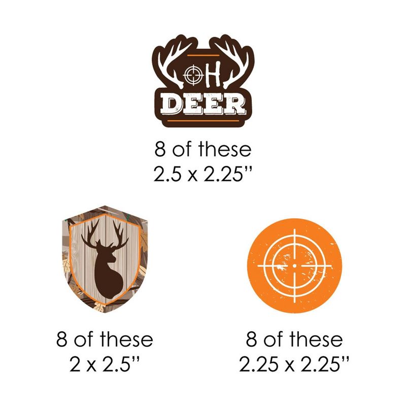 Big Dot of Happiness Gone Hunting - Paper Straw Decor - Deer Hunting Camo Baby Shower or Birthday Party Striped Decorative Straws - Set of 24