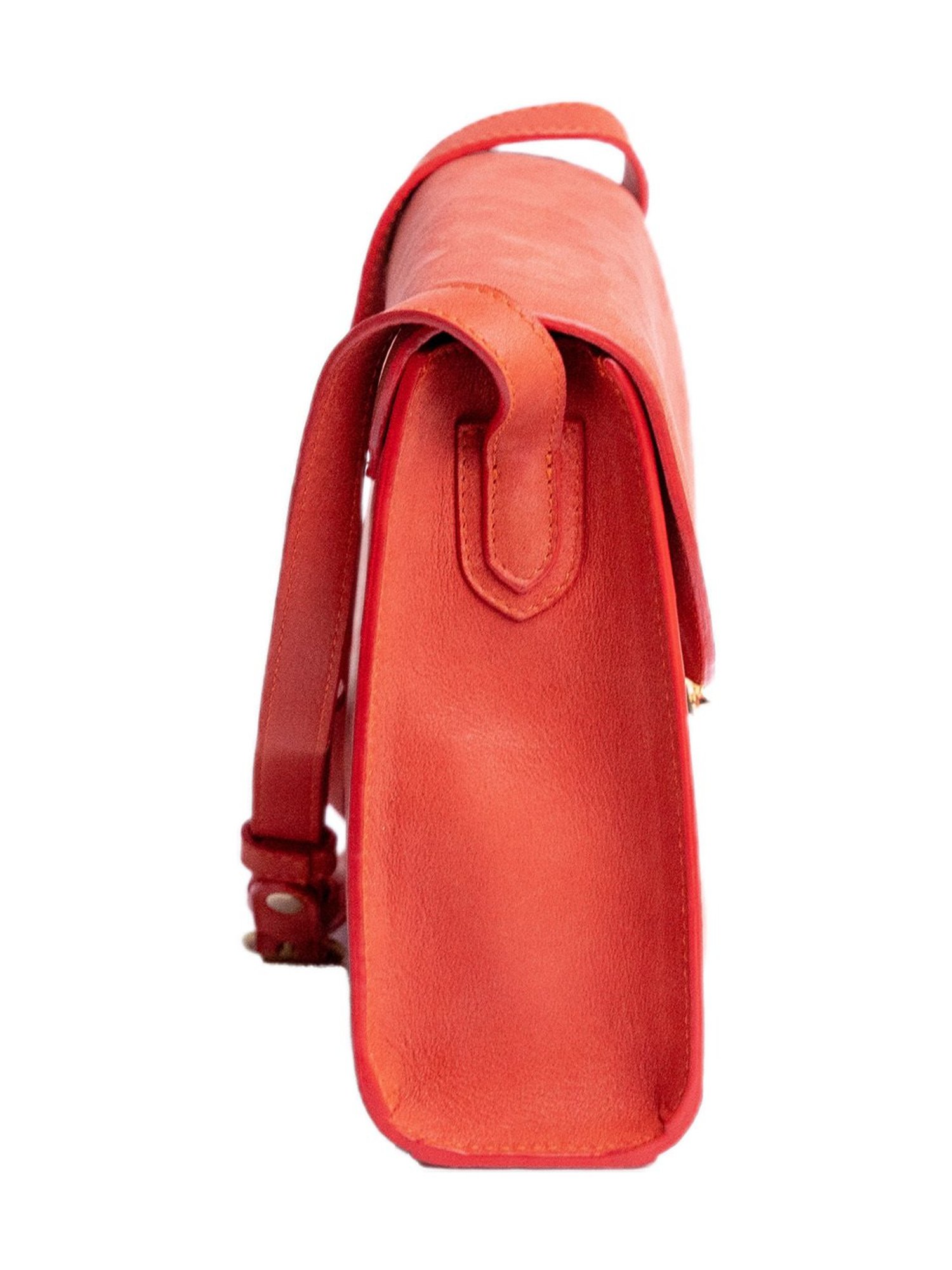 James Aston Ocean's Bloom Orange Medium Leather Cross Body Bag