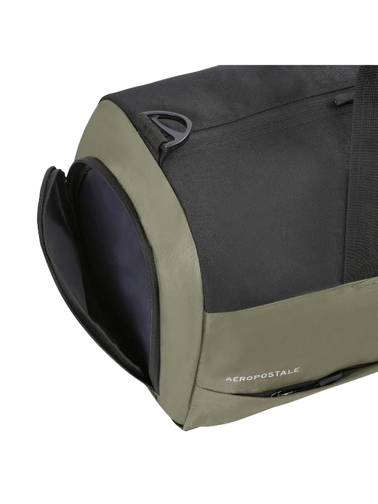 Aeropostale Granger Olive Green & Black Polyester Color Block Duffle Bag