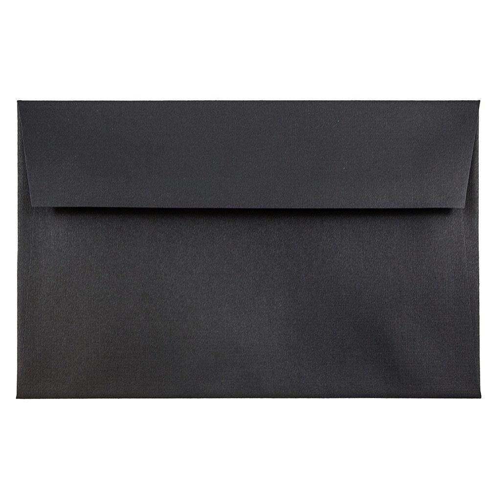 JAM PAPER A8 Premium Invitation Envelopes - 5 1/2 x 8 1/8 - Black Linen - 25/Pack