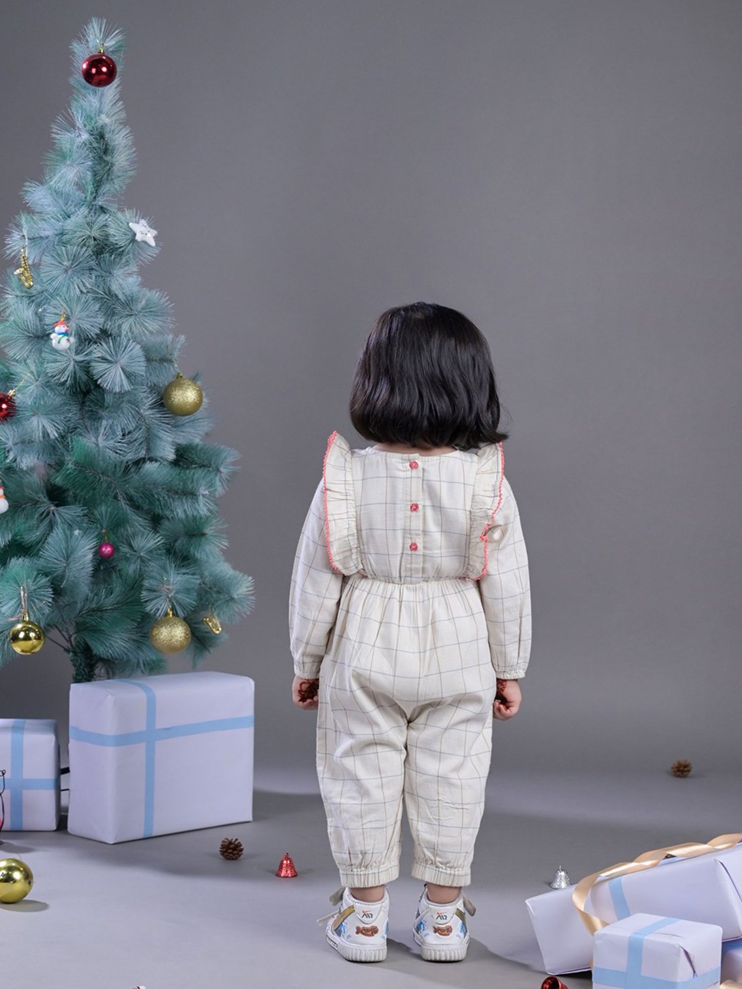 Budding Bees Kids Blue Ombre Jumpsuit with Attached Bow