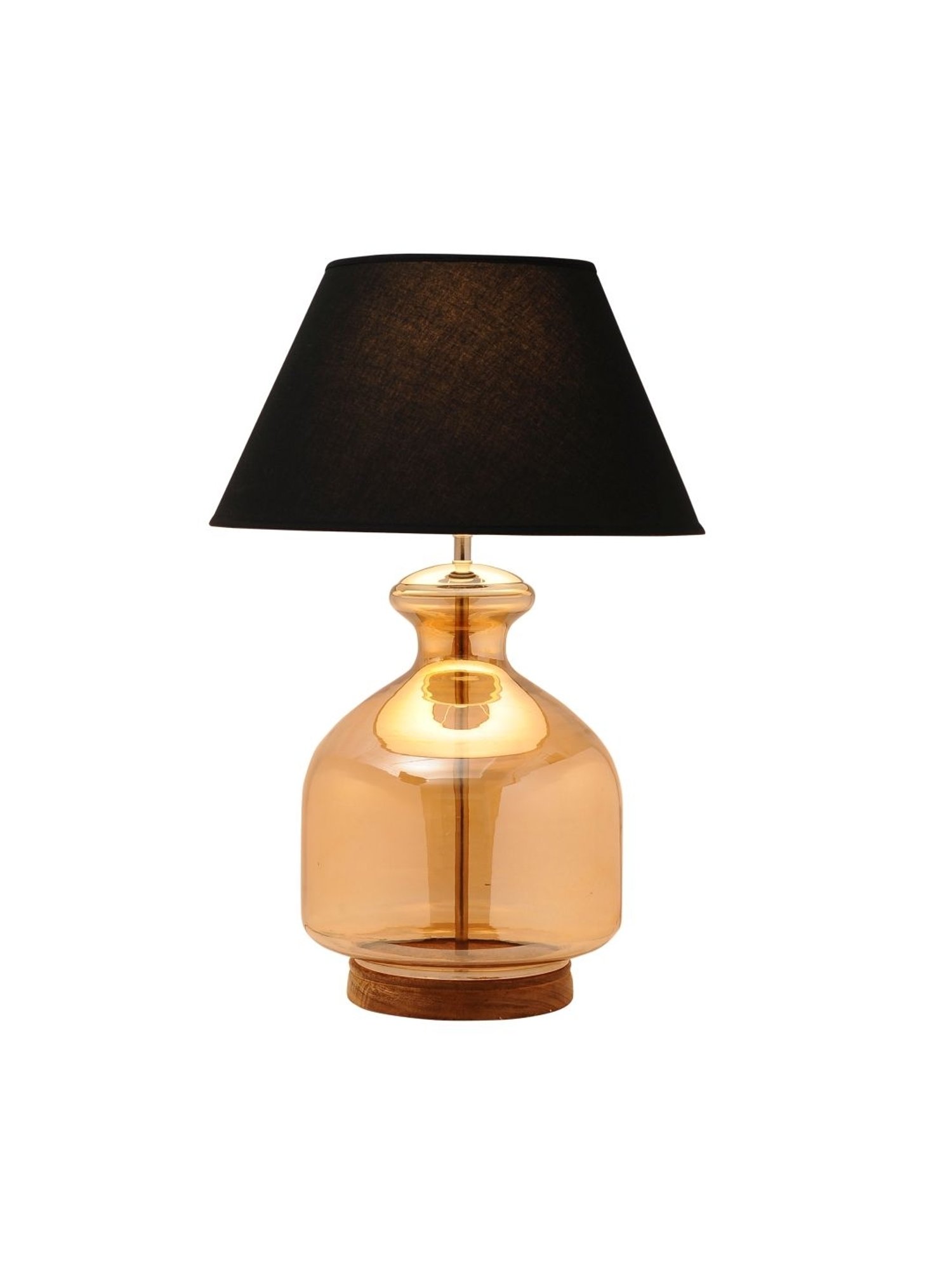 Kapoor Lamp Shades Amber & Pink Glass Alper Luster Cotton Shade Table Lamp