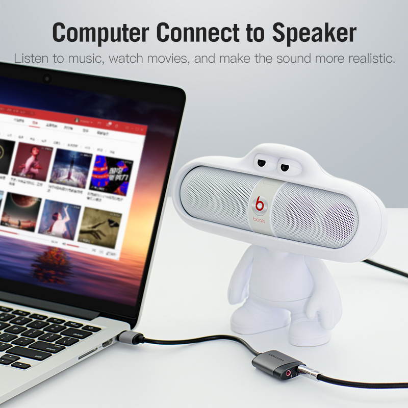 Vention External USB Sound Card,USB Stereo Audio Adapter with 3.5mm Headphone and Microphone Jack for Windows, Mac, Linux, PC, Laptops, Desktops, PS4