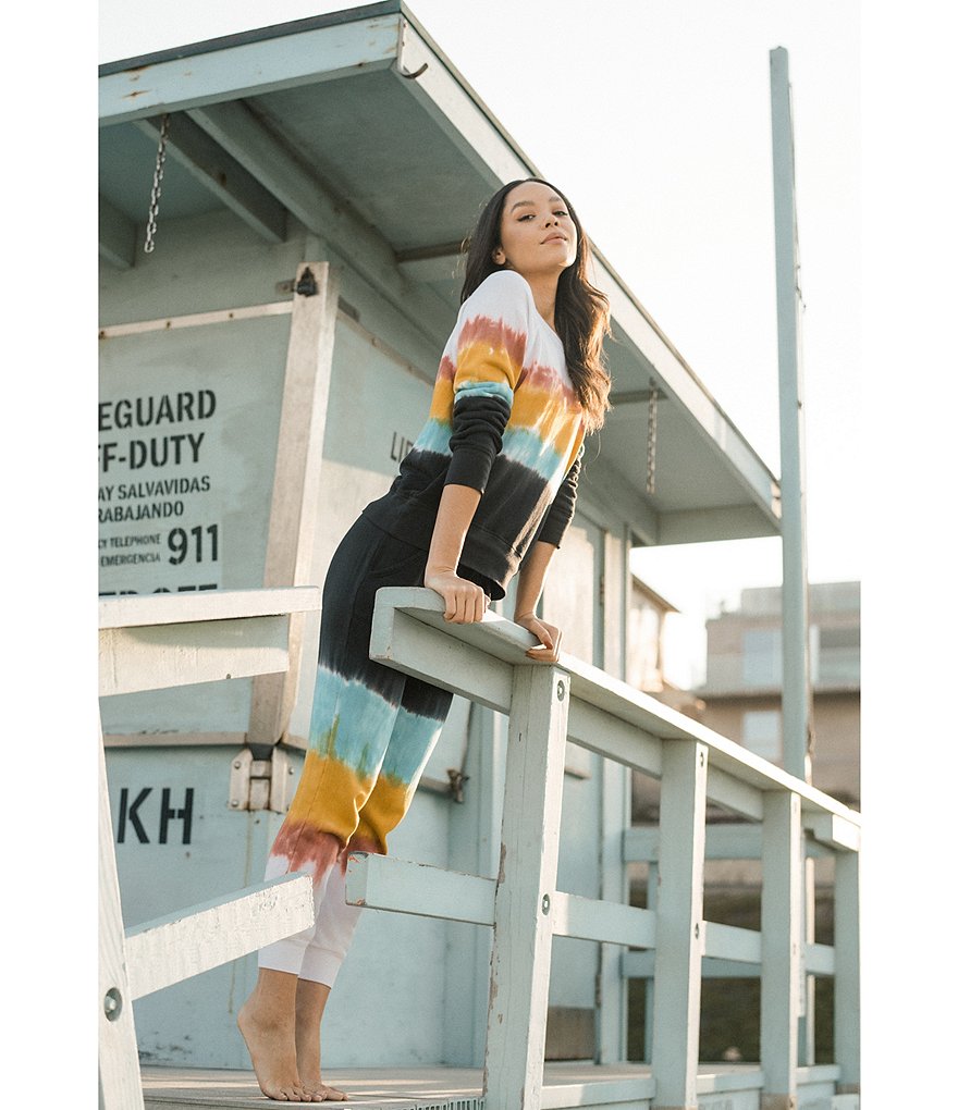 JALA Rainbow Tie-Dye Chill Pullover French Terry Coordinating Lounge Top