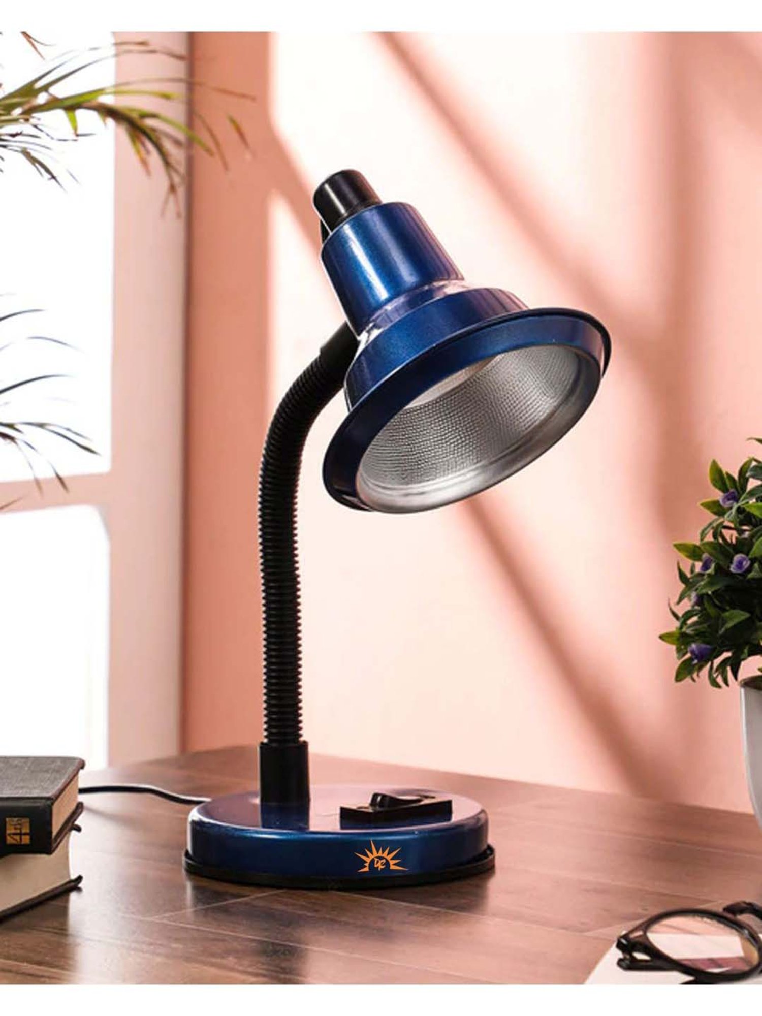 DecorativeRay Blue Iron Study Table Lamp - Set of 1