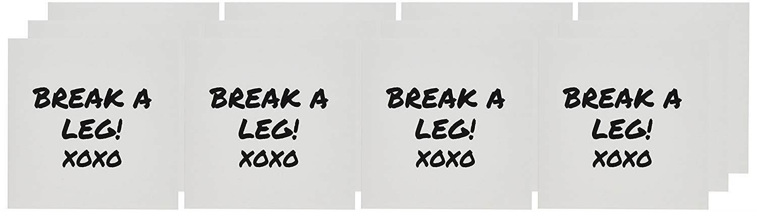 3dRose Break a Leg Xoxo Theater Actor Show Business Good Luck Message Note Greeting Cards, Set of 12 (gc_195571_2)