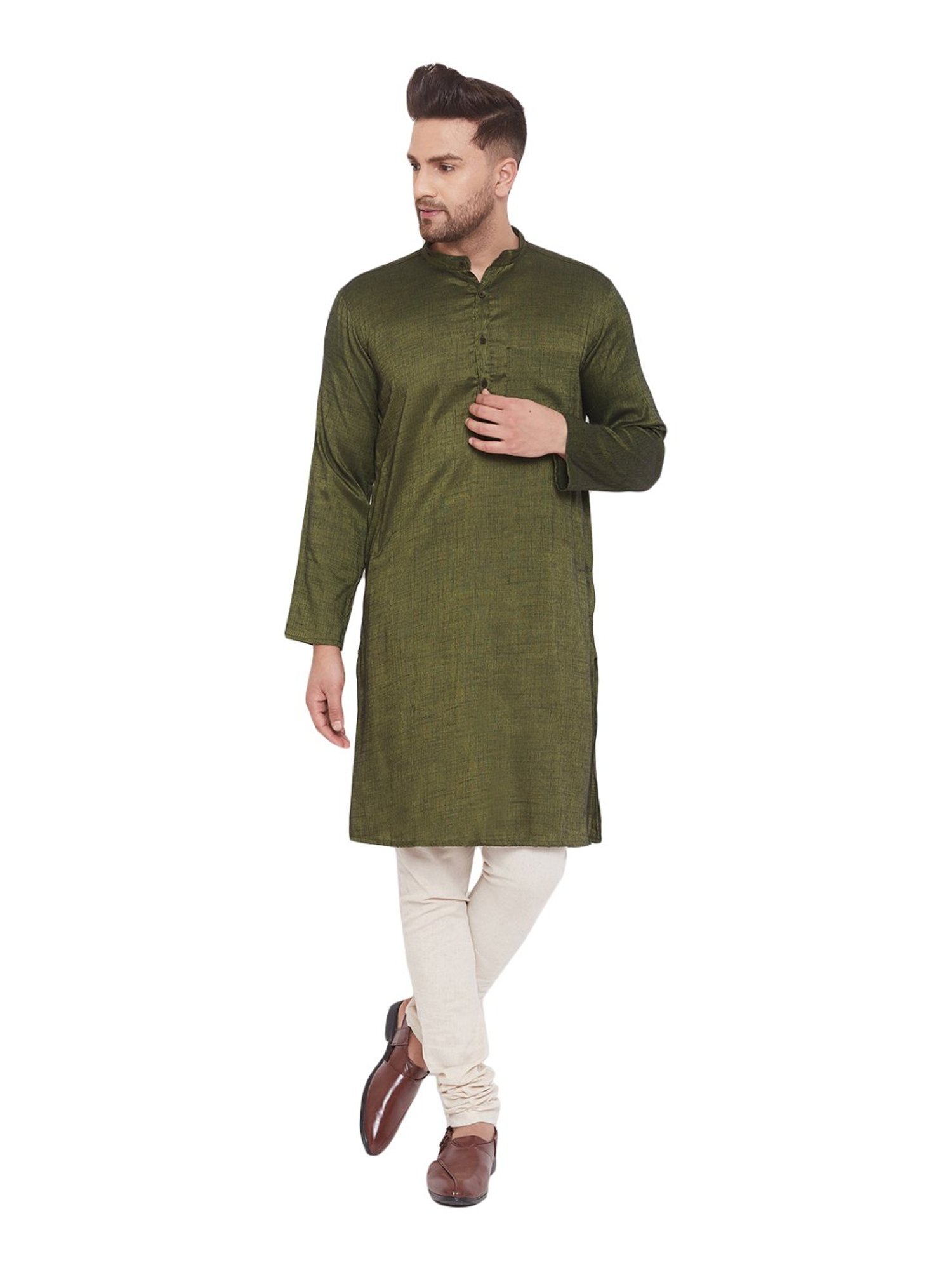 Even Olive Green Regular Fit Kurta