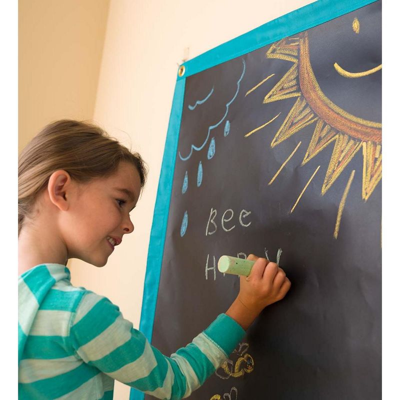 HearthSong Chalkscapes  48"L x 24"W Roll-Up Chalk Mat with Five Jumbo Chalks