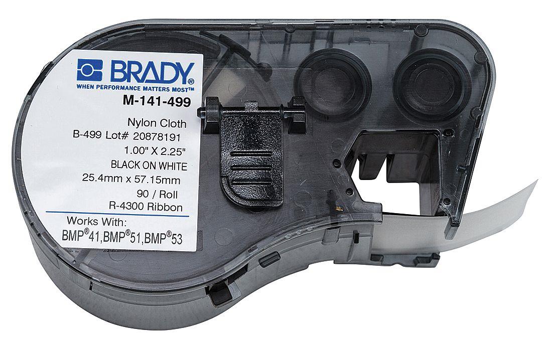 BRADY M-141-499 Label Cartridge, Black on White, Labels/Roll: 90
